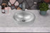 Hand Hammered 17 inch Aluminum Skirted Oval Vessel Bathroom Sink - Nickel